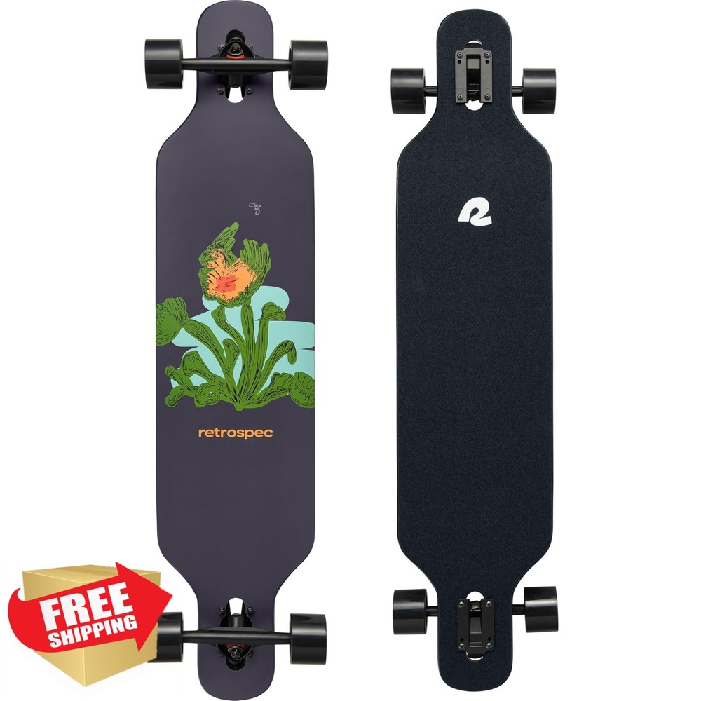 Retrospec Rift Drop-Through Longboard Skateboard Complete Maple