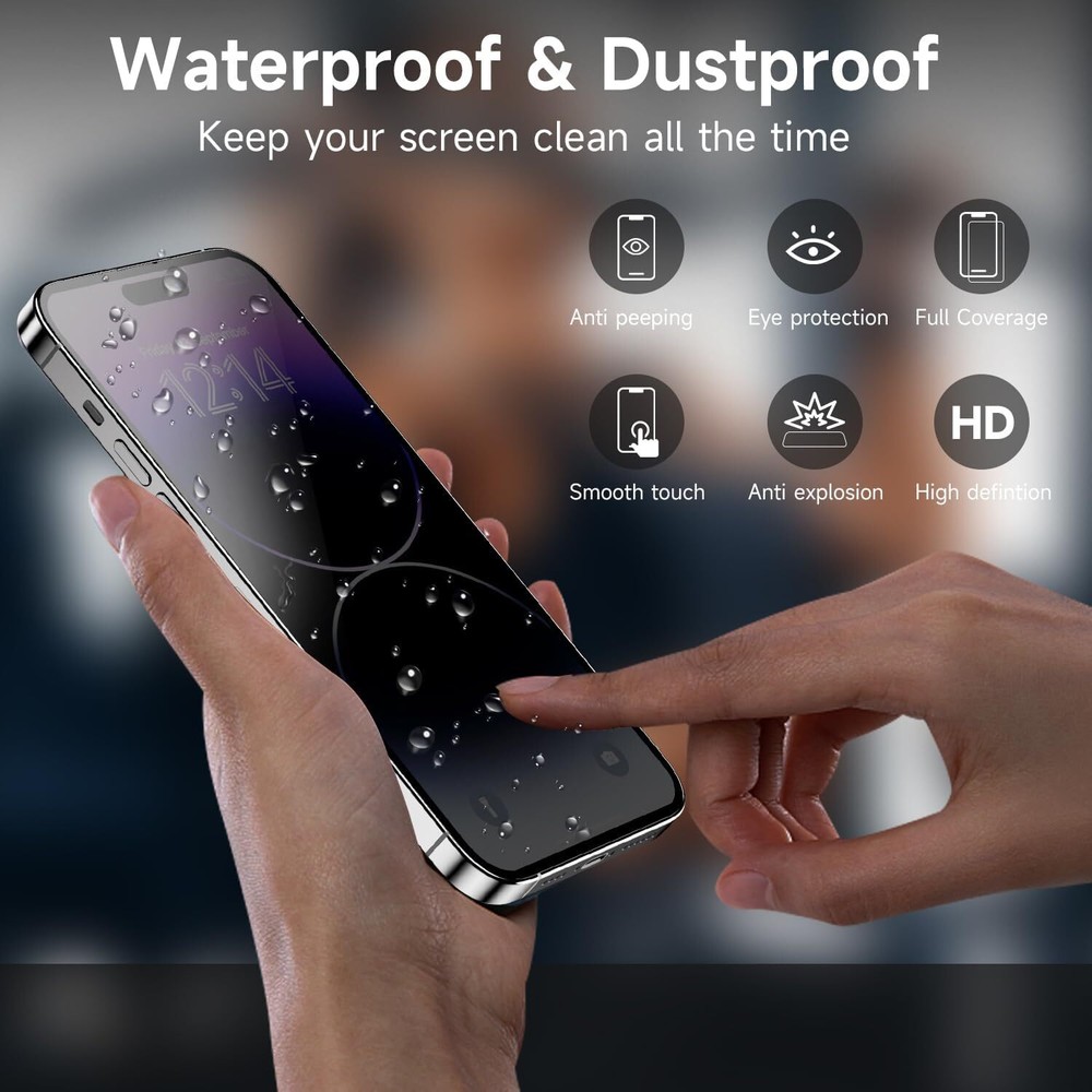 For Apple iPhone 16 Anti Privacy Tempered Glass Screen Protector Full Coverage