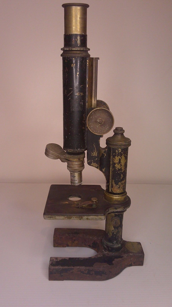 Antique Brass Bausch & Lomb Microscope monocular missing Lense Z130