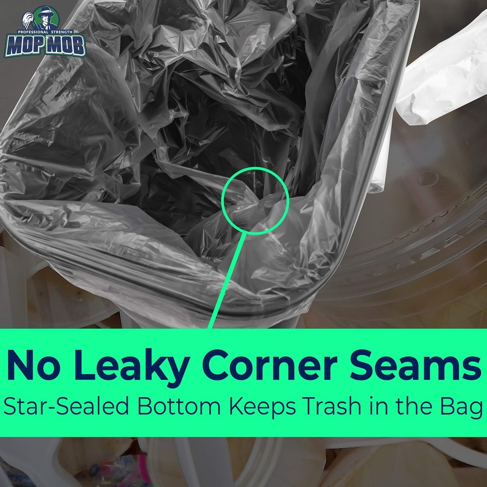 Leak-Proof Clear 4 Gallon Trash Can Liners, 100 Count, Coreless Roll, No Mess...