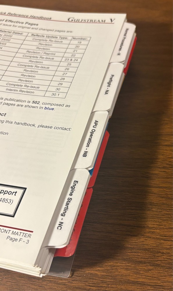 Gulfstream V Quick Reference Handbook GAC-AC-GV-OPS-0003 (2008) spiral-bound