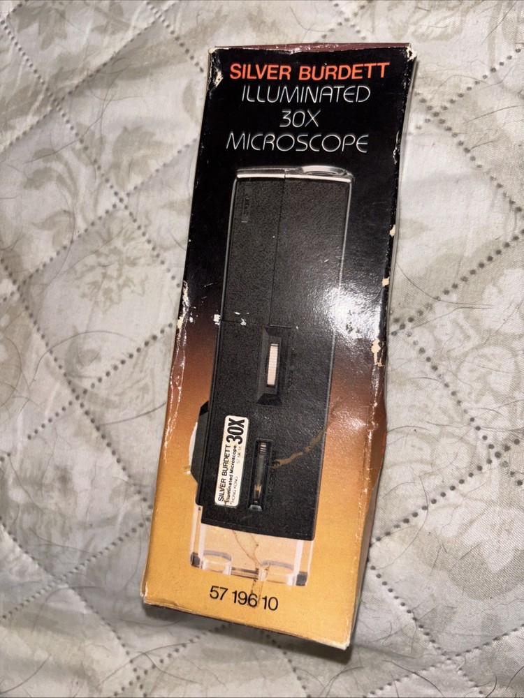 VINTAGE BURDETT 30X HAND HELD ILLUMINATED MICROSCOPE