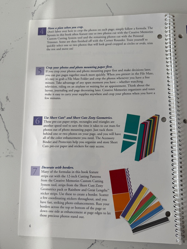 Creative Memories Fast Formulas Third Edition w/Journaling Box Section Layouts