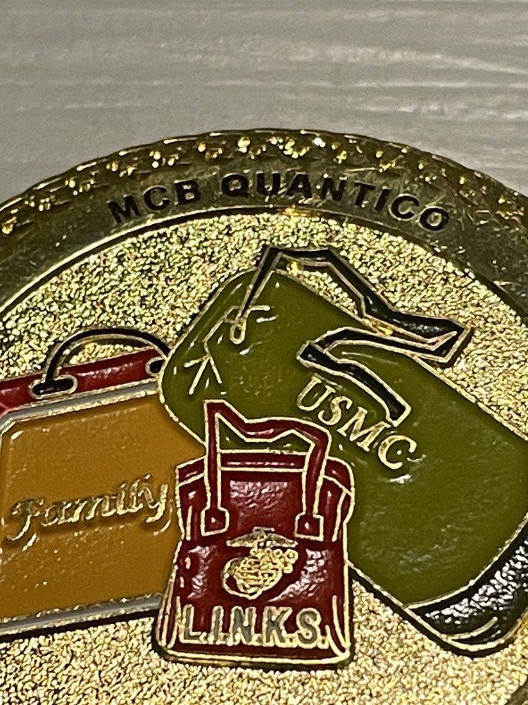 MCB Quantico Challenge Coin LINKS Training USMC Marine Corps Base
