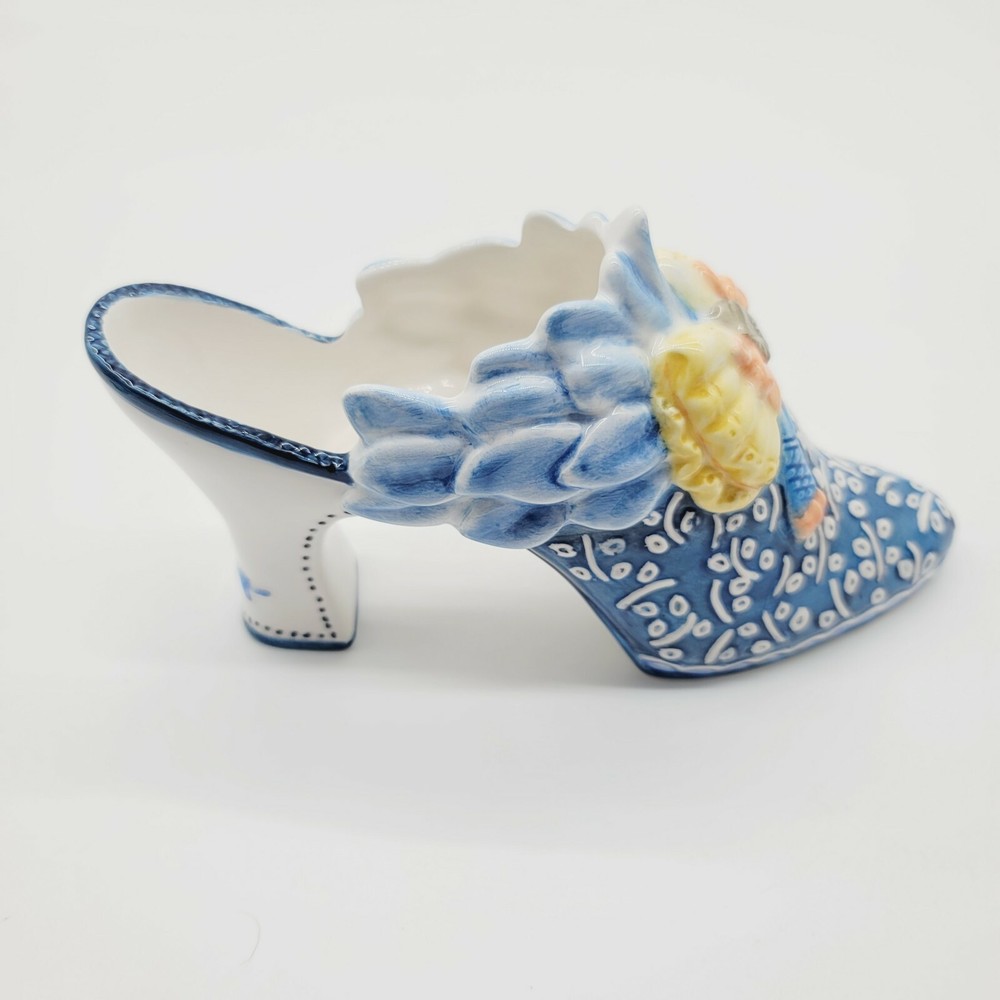 7.5" Ceramic Blue Heel Trinket Bowl