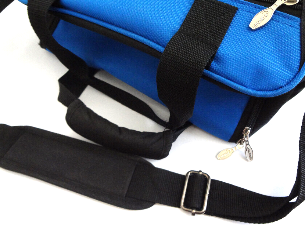 EBONITE SINGLE BALL BOWLING BAG CARRY HANDLE SHOULDER STRAP BLUE BLACK CLASSIC