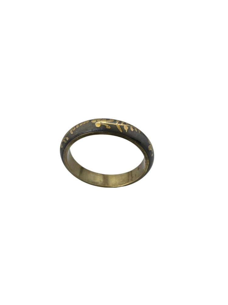 Vintage Floral Brass Bangle Bracelet
