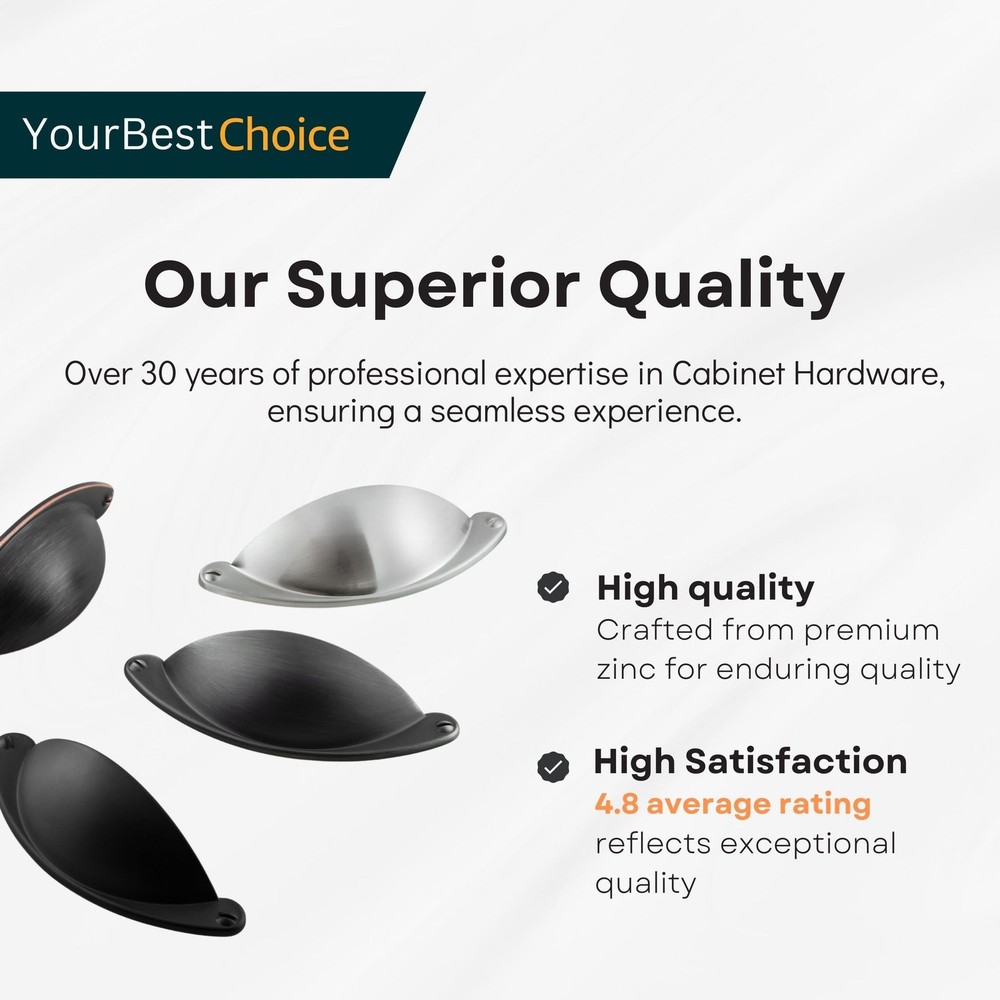 HESTIA HARDWARE 10 Pack | 2.5 Inch Drawer Pulls Satin Nickel Cabinet Pulls an...