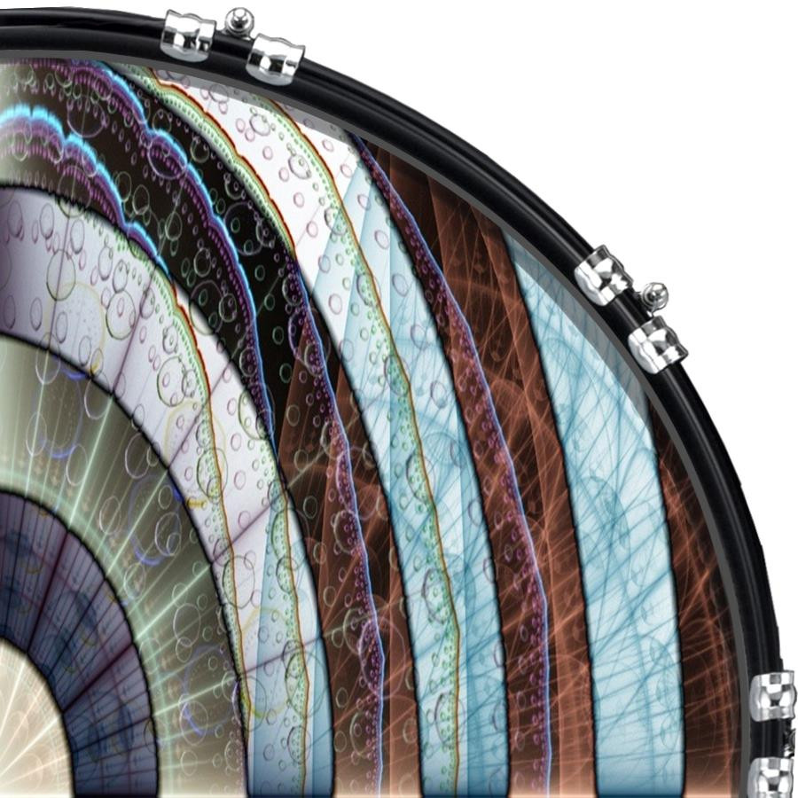 20" Custom Bass Kick Drum Front Head Skin Graphical Abstract Target 2