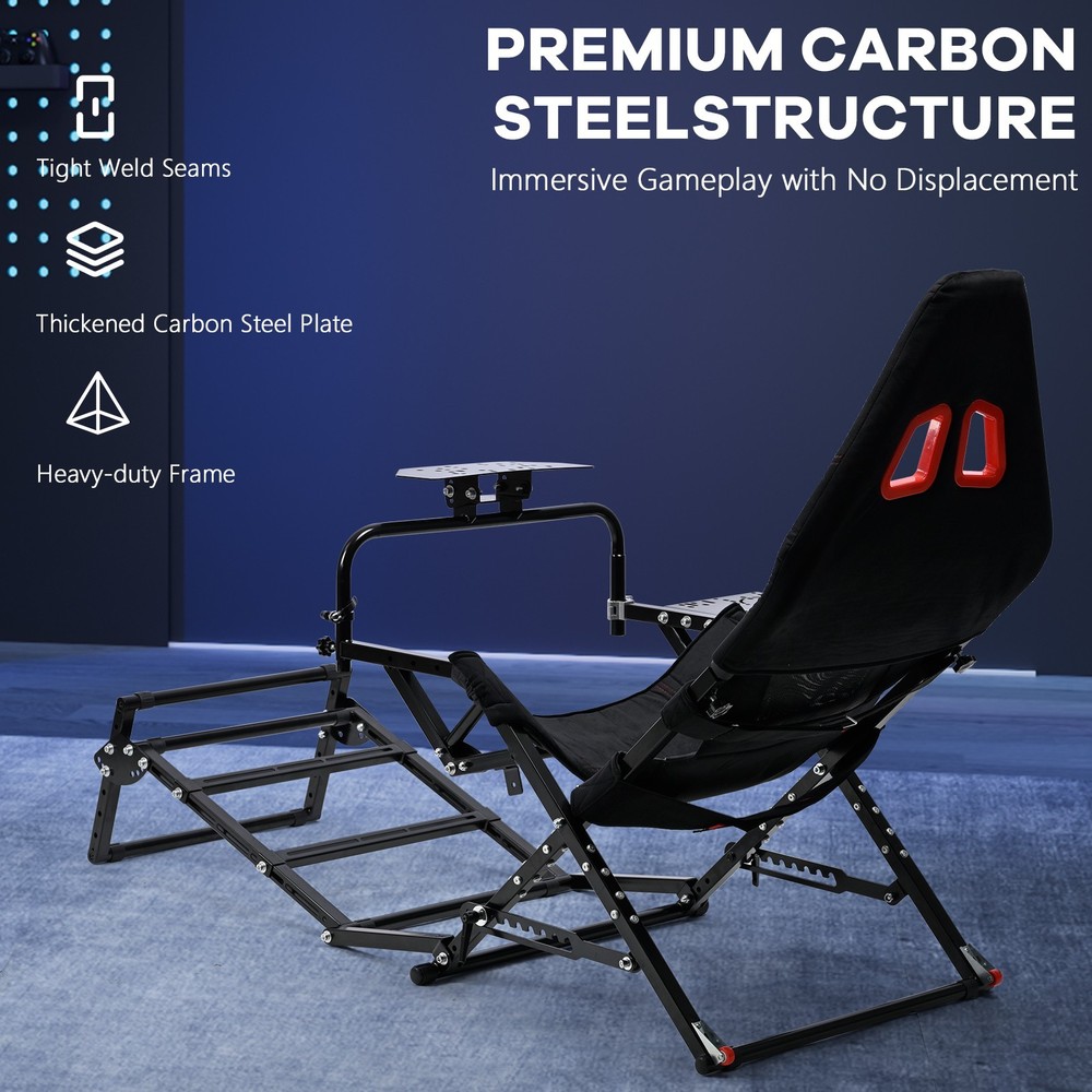 Supllueer Foldable Racing Simulator Cockpit Fits Logitech G920 Moza Thrustmaster