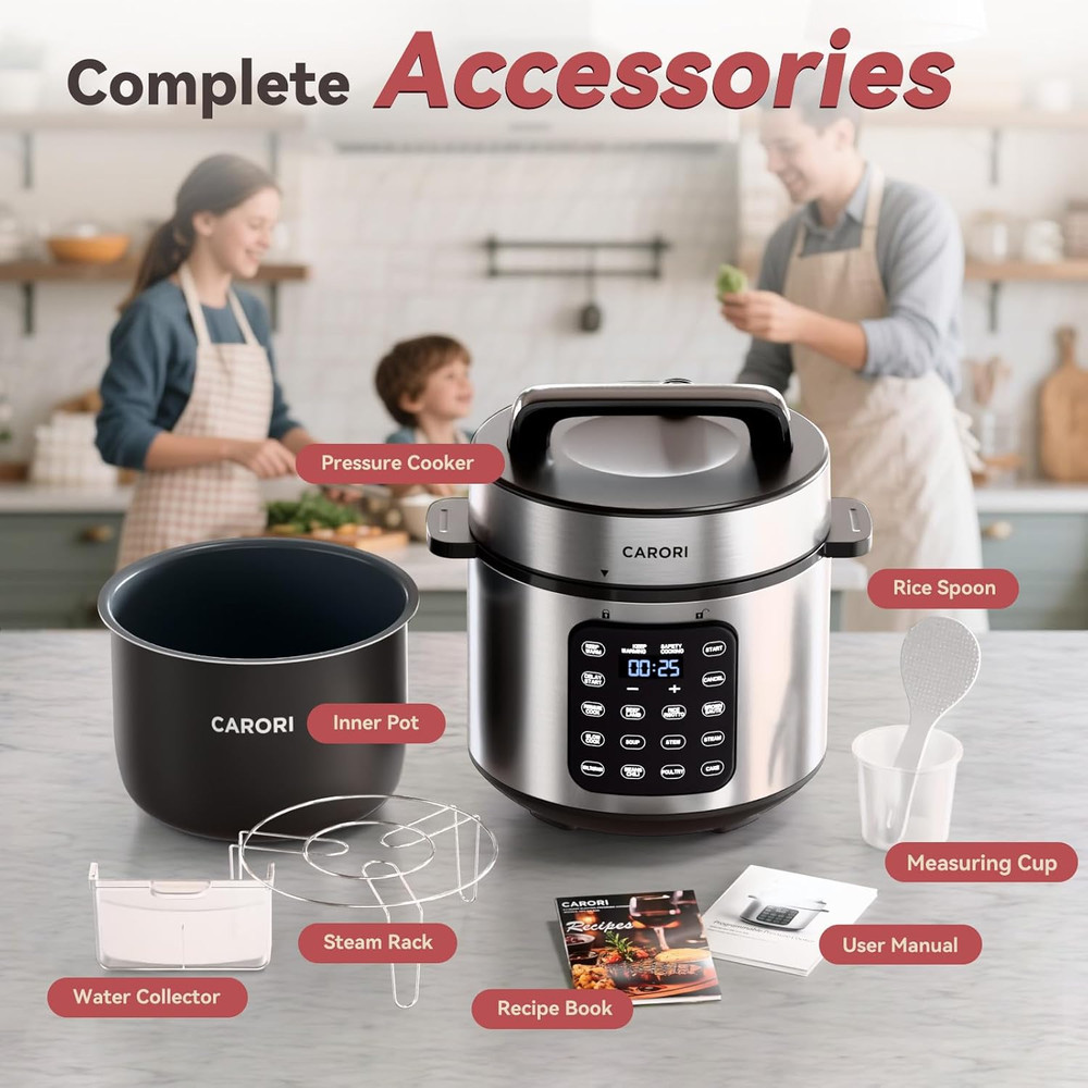 Electric Pressure Cooker 6 Qt, 9 Functions Programmable Instant Pot with IMD Tou