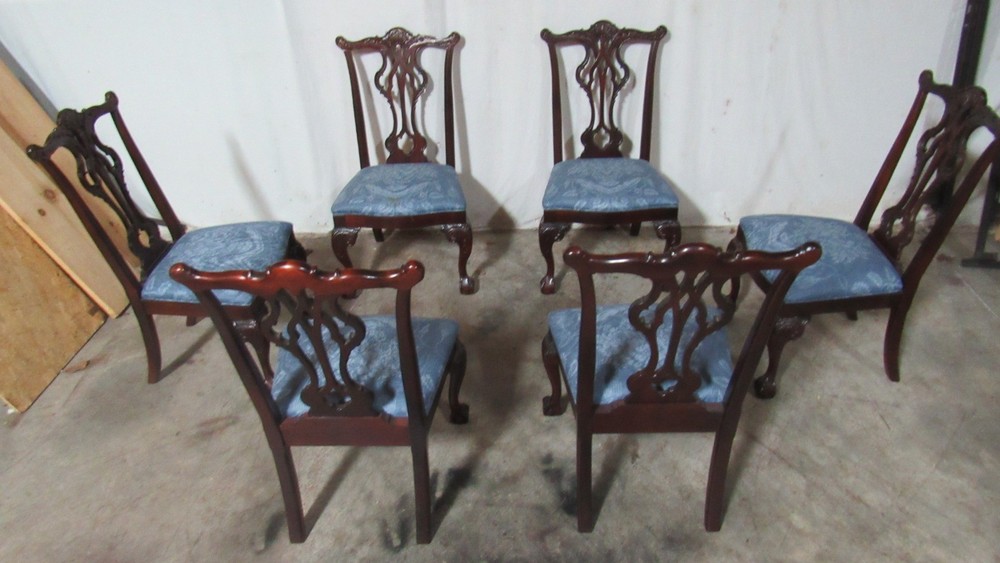 Set Chippendale Mahogany Thomasville Dining Room Chairs