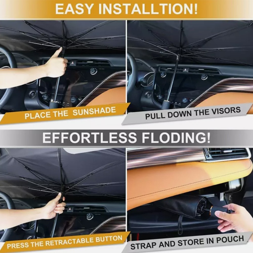 Car Windscreen Sun Shade Folding Front Windscreen Cover Visor L