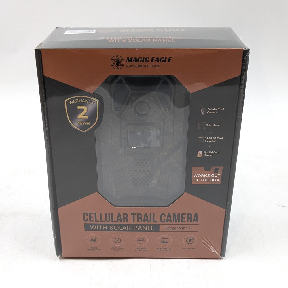 Magic Eagle EagleCam 5 Cellular Trail Camera w/ Solar Panel 92Ft Detection (H1)