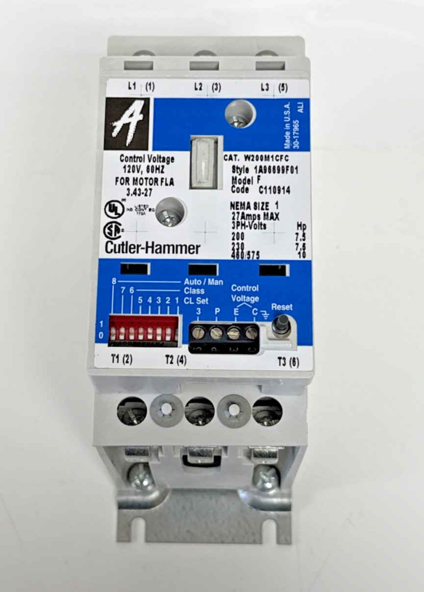 Eaton Cutler-Hammer W200M1CFC NEMA Size 1 Starter 3P 120V Coil