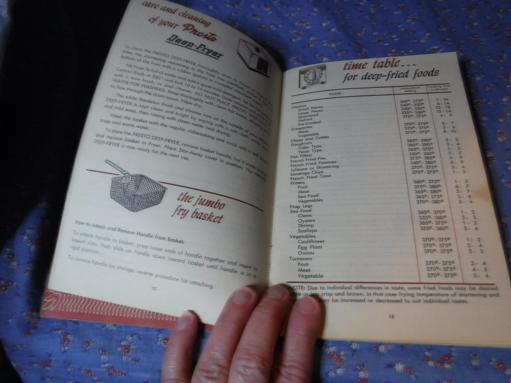 1952 Presto Automatic Deep-Fryer Recipes and Instructions