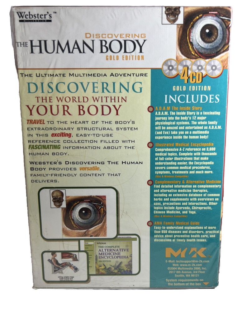 Webster's Millennium Discovering the Human Body Gold CD-ROM Box Set Software