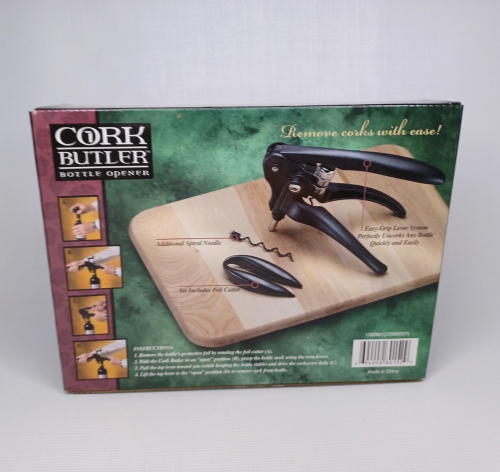 Cork Butler Wine Bottle Opener Easy Grip Lever System