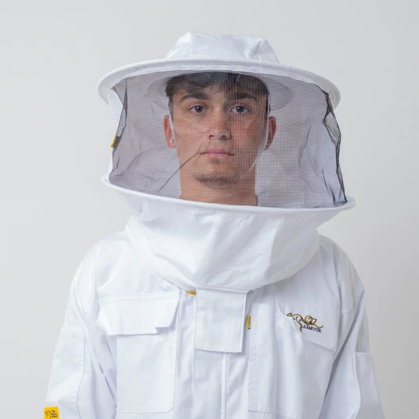 OZ ARMOUR Pre Shrunk Poly Cotton Beekeeping Suit With Round Hat Veil