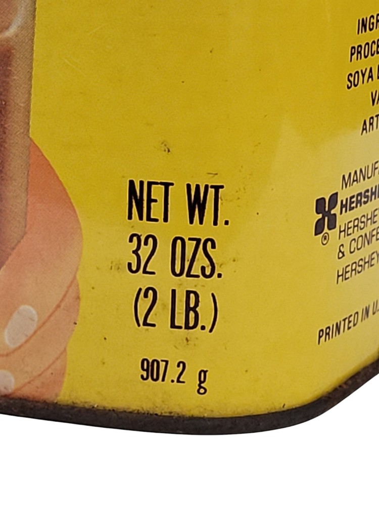 HERSHEY’S INSTANT CHOCOLATE FLAVOR 32oz EMPTY TIN