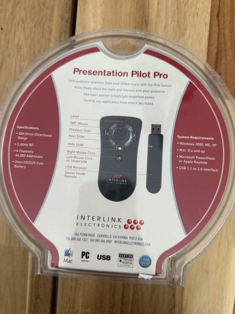 New Interlink Electronics Presentation Pilot Pro wireless presentation Remote