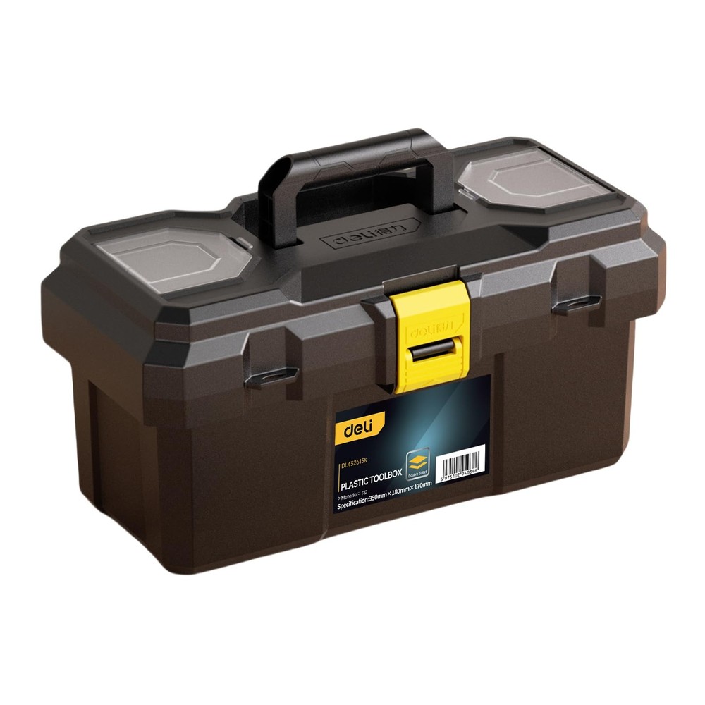 Small Tool , 15in Plastic Toolbox with Handle,Portable Tool with Removable Tr...