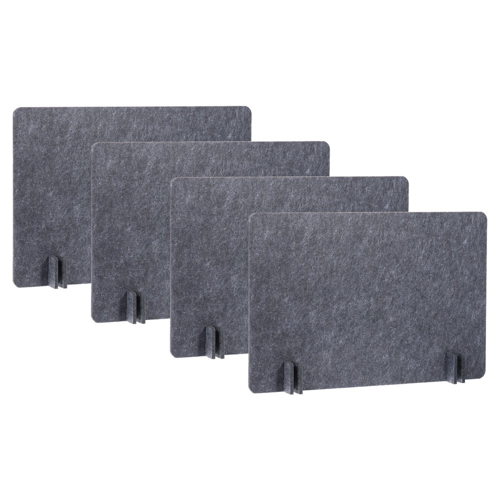 4 Set 24" x 16" Desk Divider Privacy Panel with 16Pcs Support Feet,Dark Grey