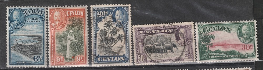 Ceylon Lot 13- Postage: (Stamp Details Below) 2023 Scott catalog $91.85