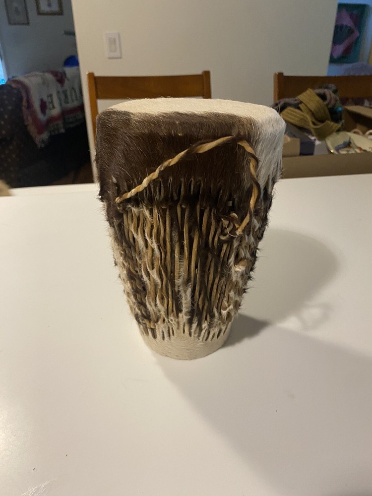 African Animal Hide Hand Drum 10”