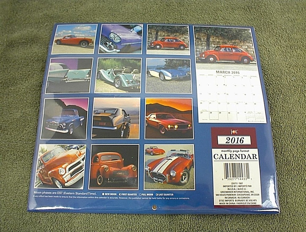 2016 CLASSIC CAR CALENDAR