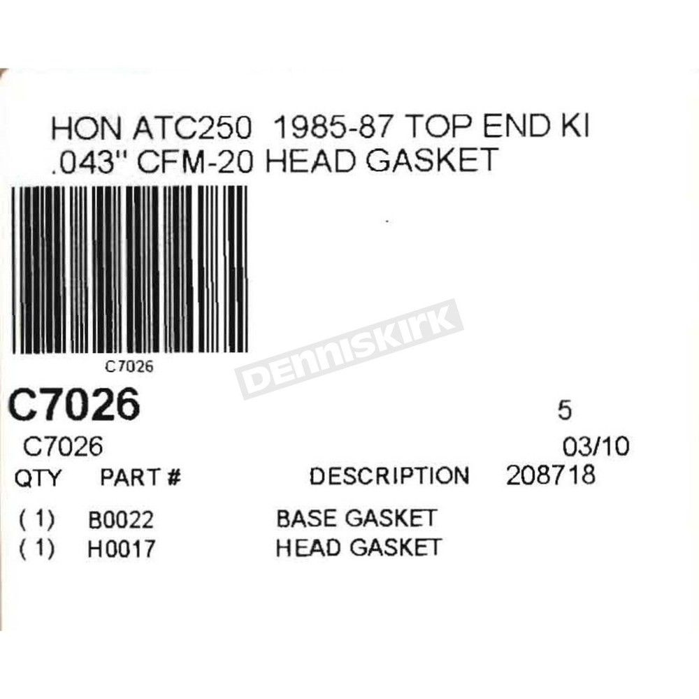 Cometic Top End Gasket Set - 75mm - C7026