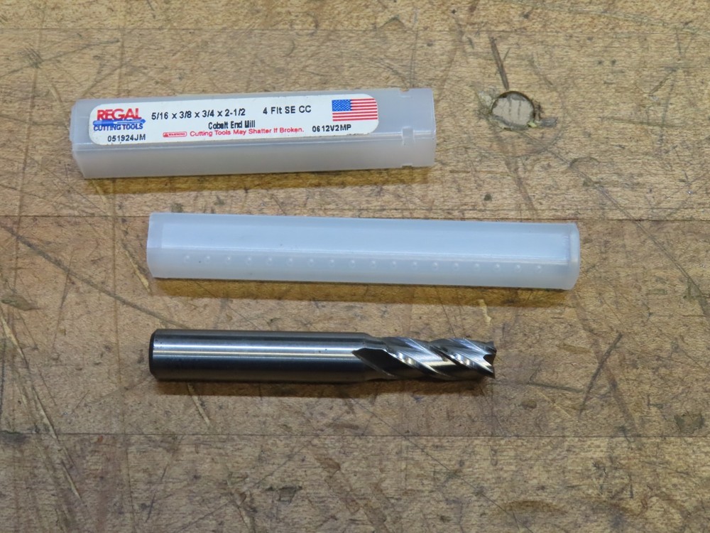 Regal 5/16" 4fl SE CC HsCO endmill 3/8" shaft
