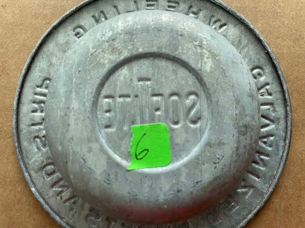 Vintage SOFTITE Galvanized Sheets and Strip Ashtray Wheeling #6