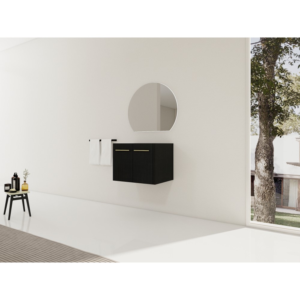 Wall-mounted bathroom cabinet without sink Features double doors with handles