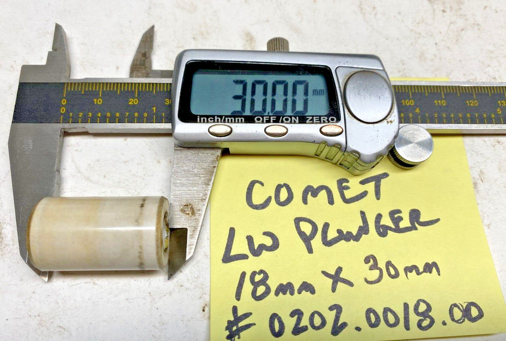USED - 1EA. COMET LWS 18MM Ceramic  Plunger. #  0202.0018.00 WHITE