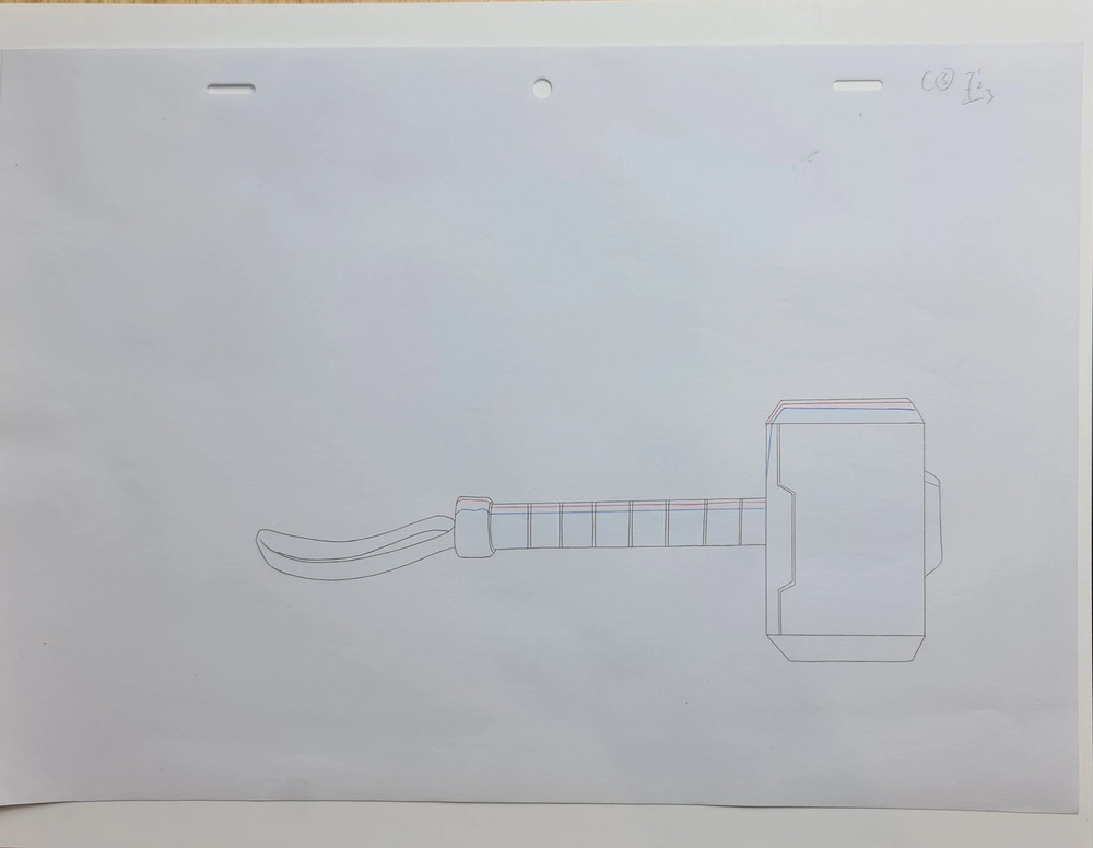 Marvel Avengers Assemble Production Animation Cel Drawing: Mjollnir - 1532