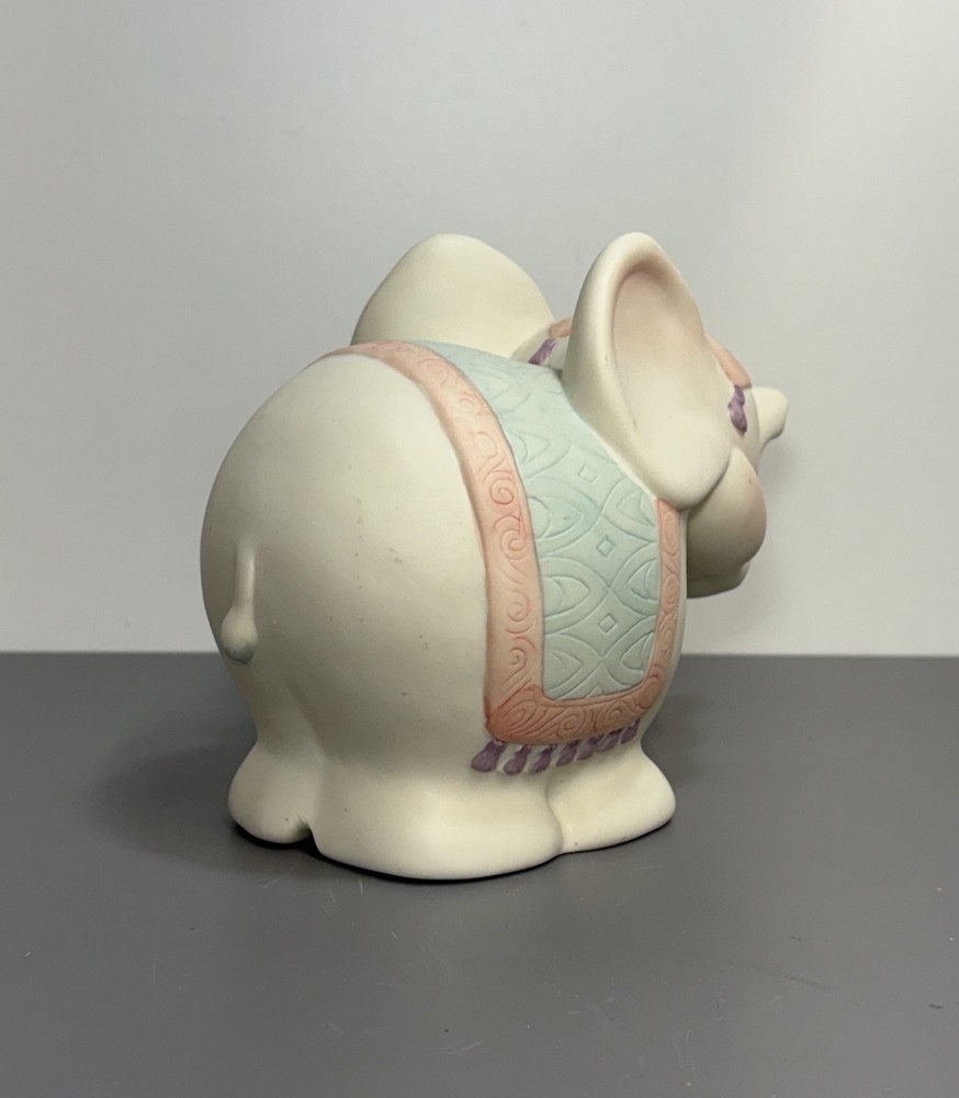 Circus Elephant Ceramic Bisque Vintage Light Up Night Light Nursery Decor