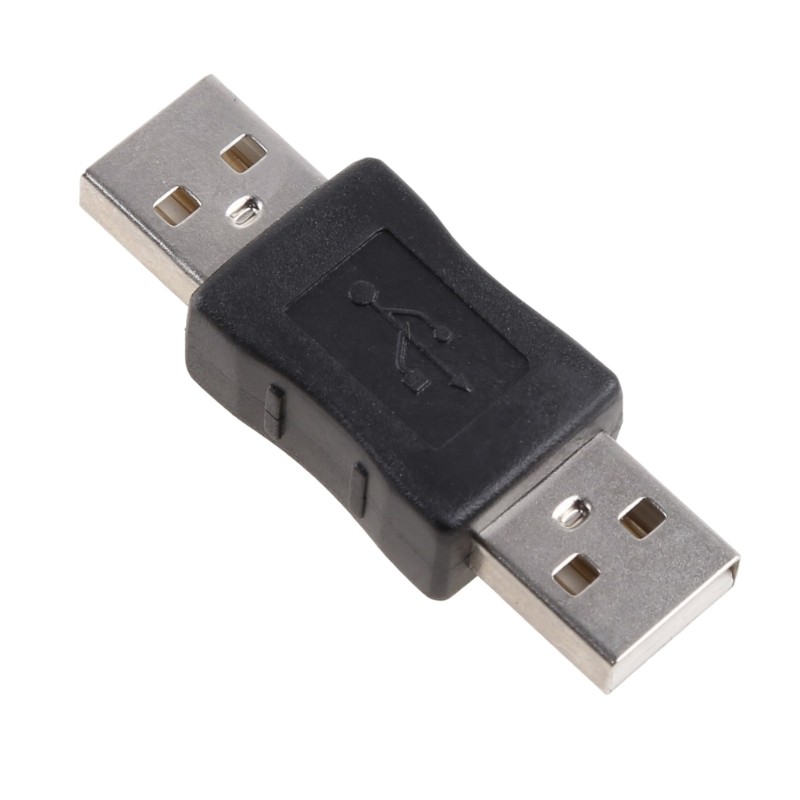 Double USB 2.0 Converter Coupler Extension Extender Connector Black for Computer