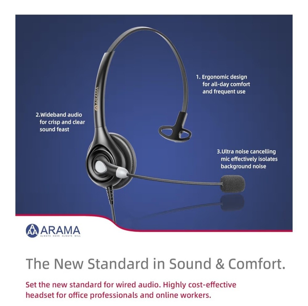 Call Center Headset With Phone Jack Arama