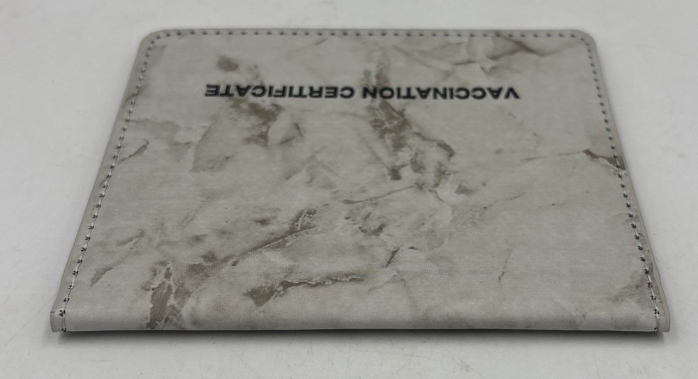 Vaccination Card Protector 4x3in, Gray Marble. New