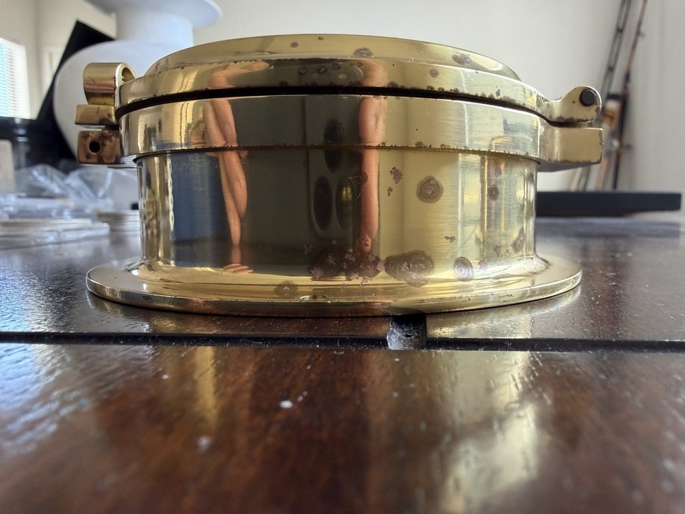 Weems & Plath Brass Porthole Clock & Barometer Set Germany