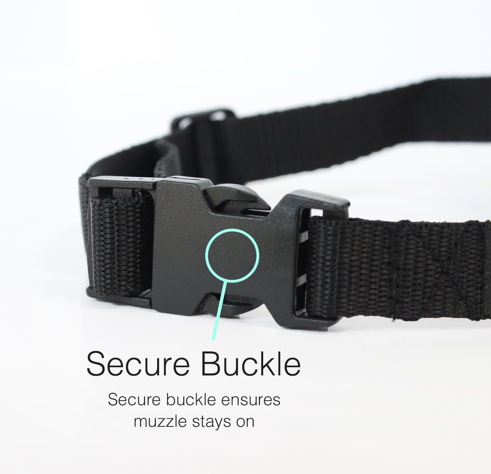 Durable Adjustable Dog Muzzle, Size 4 Fits 8" Snout - Lightweight Soft Nylon