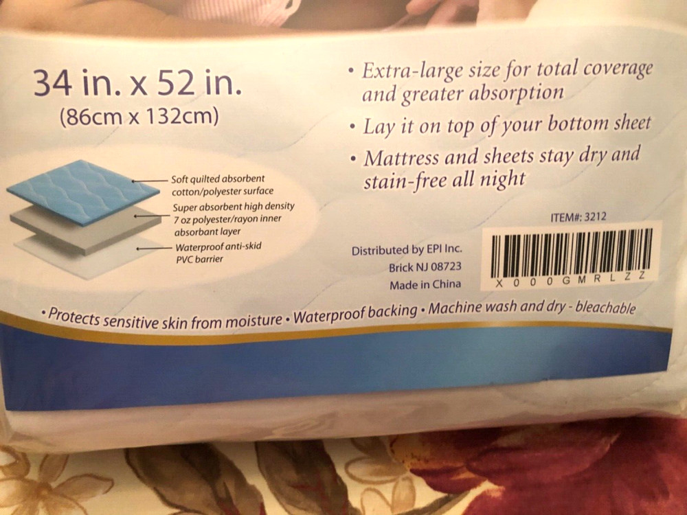 Waterproof Sheet Protector - FULL SIZE - 34" x 52" Premium Ultra Plus White New