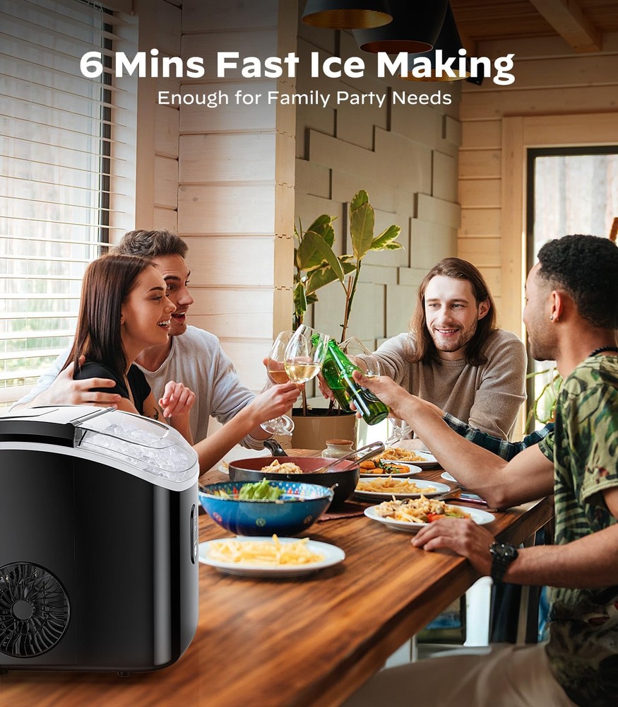 Nugget Ice Maker Countertop, Pellet Ice Machine with Self-Cleaning Function, ...