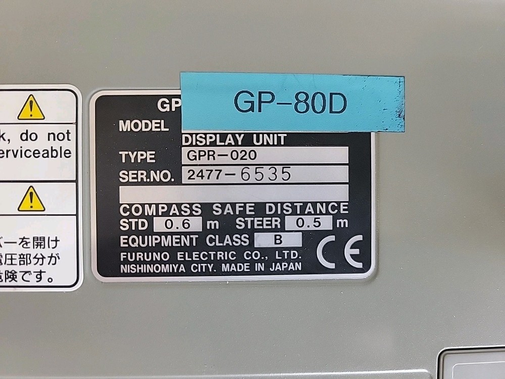 FURUNO GPS NAVIGATOR GP-80D DISPLAY UNIT TESTED Used