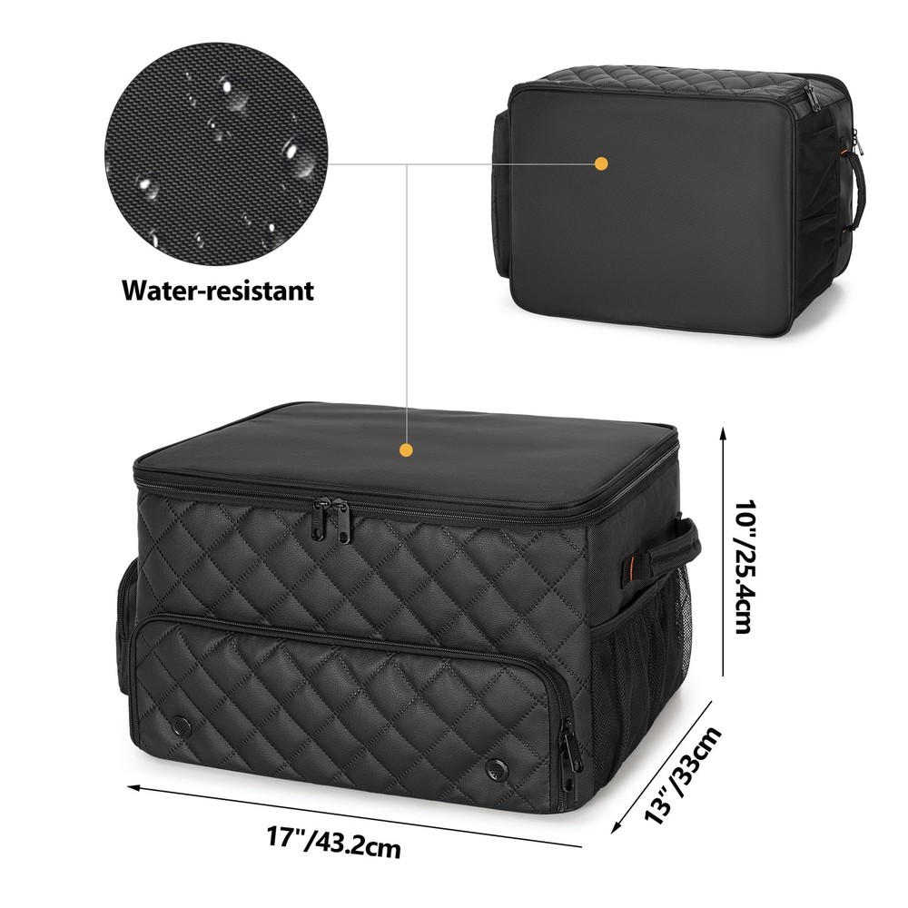 PGmoon 2 Layer Golf Trunk Organizer, Standard Cart Size, black