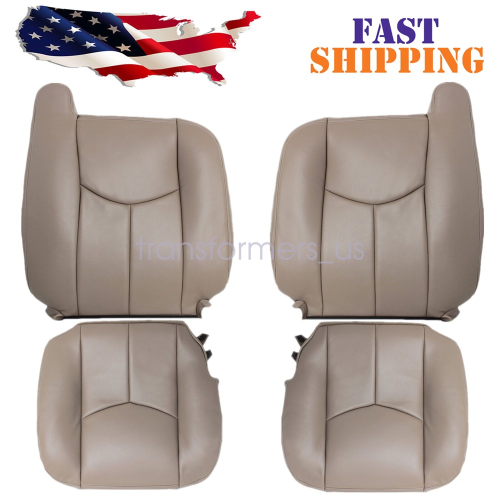 For 2003-2006 Chevy Silverado Driver & Passenger Seat Covers NO Armrest Med Tan
