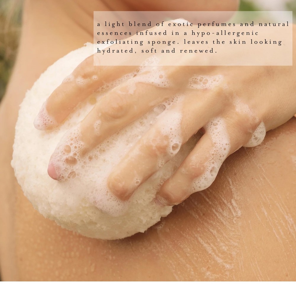 kai Body Buffer – 2 Count exfoliating Bath sponges with Built-in Cleanser,