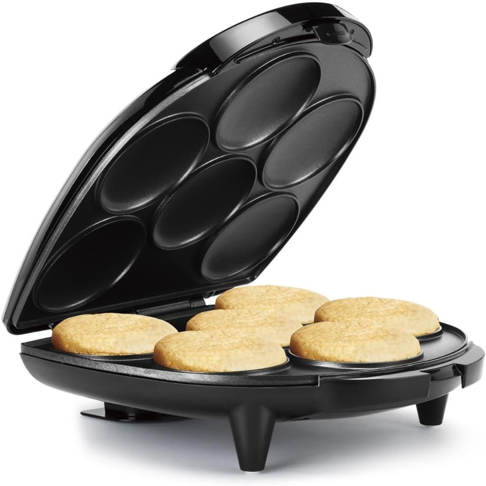 6-Section Nonstick Multi-Food Maker Arepas Pancakes Corncakes 12" Black