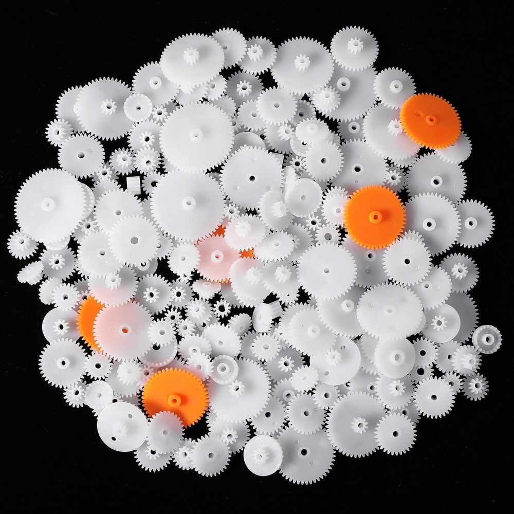 200PCS White Plastic Gears Module 0.5 Plastic Single Gear Spindle Small Motor...